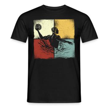 Water Polo Retro Vintage Water - Männer T-Shirt - Schwarz - Vorne - AI Model Male 178 light (178cm)
