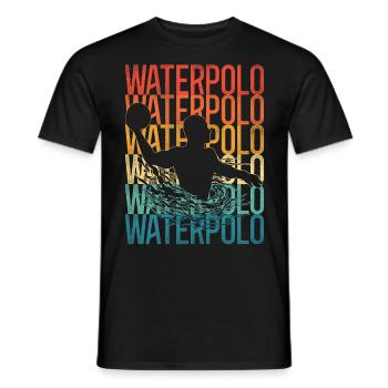 Water Polo Retro Vintage Water - Männer T-Shirt - Schwarz - Vorne - AI Model Male 178 light (178cm)