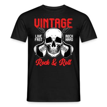 Rock&Roll Rock Rock Metal Gitarre - Männer T-Shirt - Schwarz - Vorne - AI Model Male 178 light (178cm)