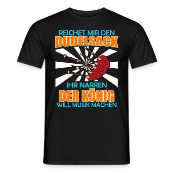 König will Musik machen reicht mir den Dudelsack - Männer T-Shirt - Schwarz - Vorne - AI Model Male 178 light (178cm)