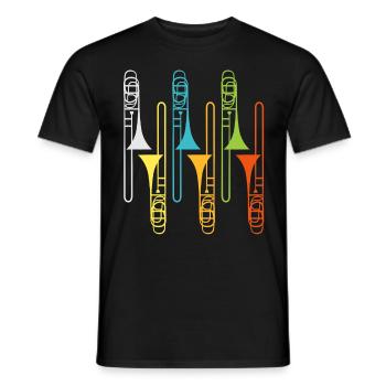 Musicien tromboniste Professeur de musique Je joue du trombone - T-shirt homme - noir - Devant - AI Model Male 178 light (178cm)
