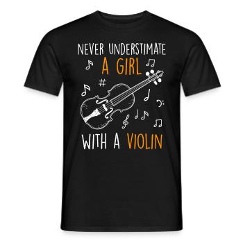 Don't underestimate a girl with a violin - Men's T-Shirt - black - Front - AI Model Male 178 light (178cm)