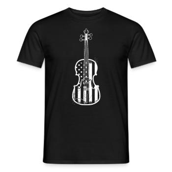 USA I'm a musician I play guitar cello - Men's T-Shirt - black - Front - AI Model Male 178 light (178cm)