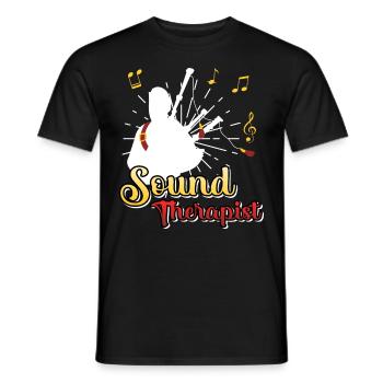 I am a sound therapist I play bagpipes - Men's T-Shirt - black - Front - AI Model Male 178 light (178cm)