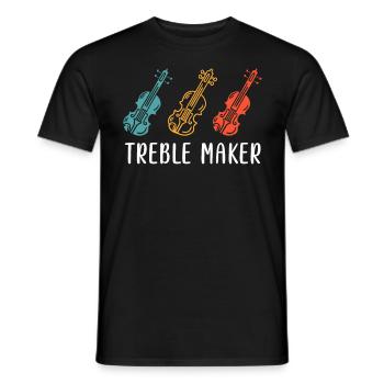 Treble clef treble soprano violin first violin - Men's T-Shirt - black - Front - AI Model Male 178 light (178cm)