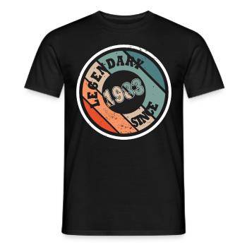 40e anniversaire né en 1983 Légendaire depuis 1983 - T-shirt homme - noir - Devant - AI Model Male 178 light (178cm)
