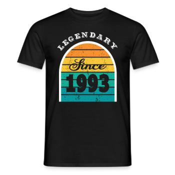 30e anniversaire né en 1993 Légendaire depuis 1993 - T-shirt homme - noir - Devant - AI Model Male 178 light (178cm)