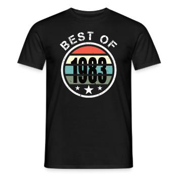 40th birthday born 1983 Best of 1983 - Men's T-Shirt - black - Front - AI Model Male 178 light (178cm)