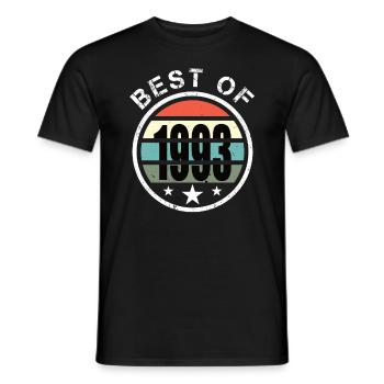 30e anniversaire né en 1993 Best of 1993 - T-shirt homme - noir - Devant - AI Model Male 178 light (178cm)