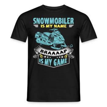 Motoneige Braaaap est mon jeu de motoneige - T-shirt homme - noir - Devant - AI Model Male 178 light (178cm)
