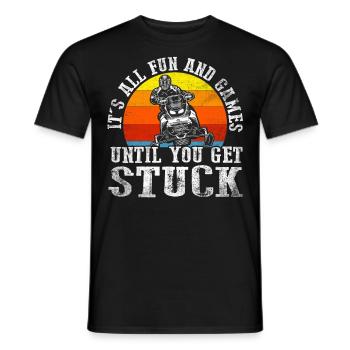Tout le plaisir et les jeux jusqu’à ce que vous soyez coincé Motoneiges - T-shirt homme - noir - Devant - AI Model Male 178 light (178cm)