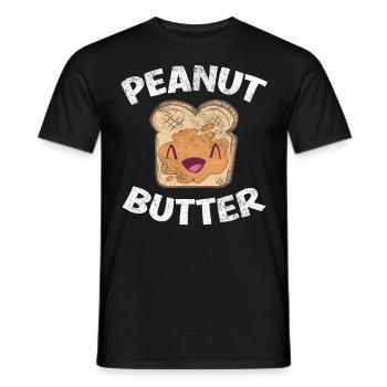 Kawaii Peanut Butter with Sweet Facial Jelly & PB - Men's T-Shirt - black - Front - AI Model Male 178 light (178cm)