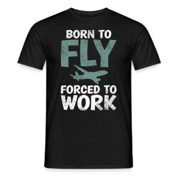 Né pour voler, forcé d’utiliser un dicton amusant - T-shirt homme - noir - Devant - AI Model Male 178 light (178cm)