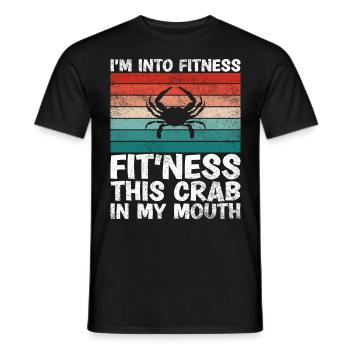 I'm in fitness this crab in my mouth - Men's T-Shirt - black - Front - AI Model Male 178 light (178cm)