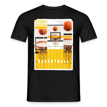 Basketteur Basketteur Basket Dunking Sport Vintage - T-shirt homme - noir - Devant - AI Model Male 178 light (178cm)