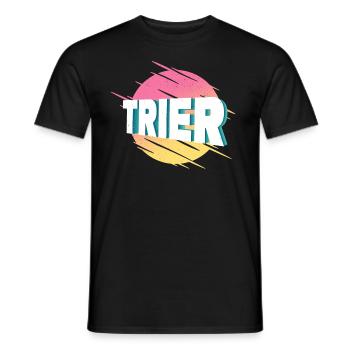 Trier Germany City Font Vintage Retro - Men's T-Shirt - black - Front - AI Model Male 178 light (178cm)