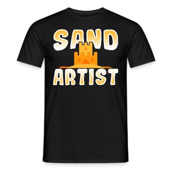 Sand Künstler Sandburg Sandskulptur Sandmalerei Sa - Männer T-Shirt - Schwarz - Vorne - AI Model Male 178 light (178cm)