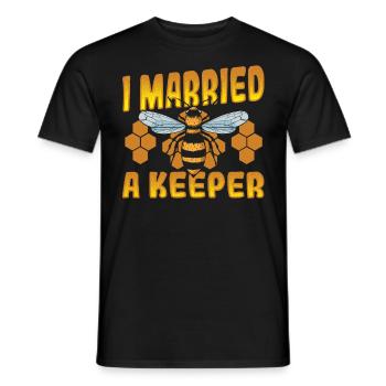 Apiculteur apiculture abeille abeille couronne abeille abeille mellifère abeille mellifère - T-shirt homme - noir - Devant - AI Model Male 178 light (178cm)