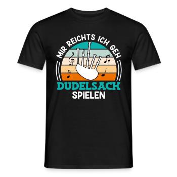 Musicien je suis assez je joue de la cornemuse maintenant - T-shirt homme - noir - Devant - AI Model Male 178 light (178cm)