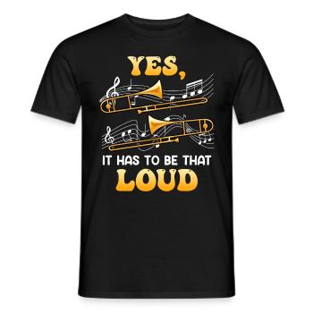 Musicien Oui ça doit être si fort que je joue du trombone - T-shirt homme - noir - Devant - AI Model Male 178 light (178cm)