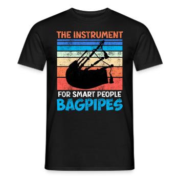 L’instrument pour les gens intelligents Cornemuse - T-shirt homme - noir - Devant - AI Model Male 178 light (178cm)