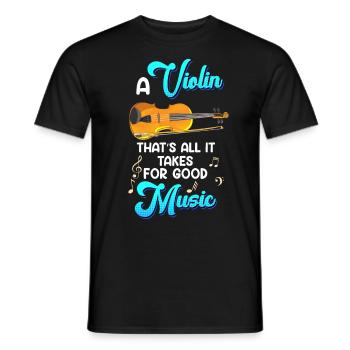 C’est tout ce dont vous avez besoin pour une bonne musique que le violon - T-shirt homme - noir - Devant - AI Model Male 178 light (178cm)