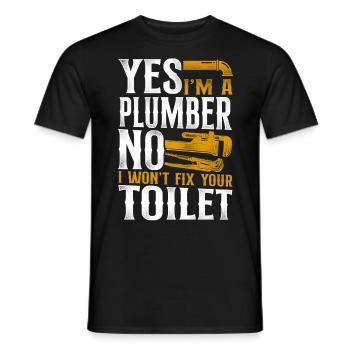Plombier Plombier Vintage Oui je suis - T-shirt homme - noir - Devant - AI Model Male 178 light (178cm)