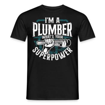 Plombier de plomberie vintage Je suis un - T-shirt homme - noir - Devant - AI Model Male 178 light (178cm)
