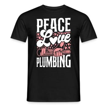 Plomberie plombier femme paix amour - T-shirt homme - noir - Devant - AI Model Male 178 light (178cm)