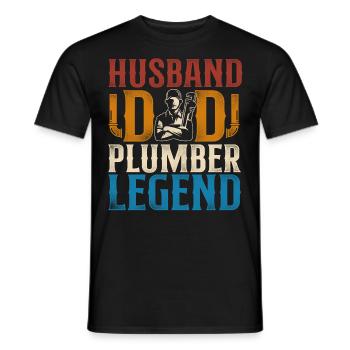 Plumbing Plumber Dad Vintage Retro - Men's T-Shirt - black - Front - AI Model Male 178 light (178cm)