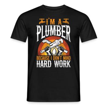 Plombier de plomberie vintage Je suis un - T-shirt homme - noir - Devant - AI Model Male 178 light (178cm)