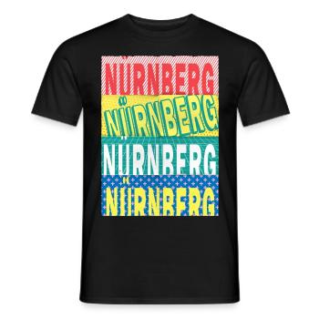 Nürneberg Deutschland Stadt Schrift Skyline - Männer T-Shirt - Schwarz - Vorne - AI Model Male 178 light (178cm)