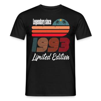 30e anniversaire né en 1993 Légendaire depuis 1993 - T-shirt homme - noir - Devant - AI Model Male 178 light (178cm)
