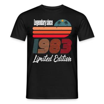 40e anniversaire né en 1983 Légendaire depuis 1983 - T-shirt homme - noir - Devant - AI Model Male 178 light (178cm)
