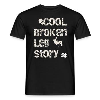 Cool broken leg story Funny mountain climbing - Men's T-Shirt - black - Front - AI Model Male 178 light (178cm)