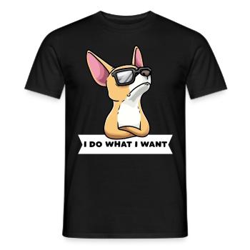 Chiweenie chien avec des lunettes de soleil - T-shirt homme - noir - Devant - AI Model Male 178 light (178cm)
