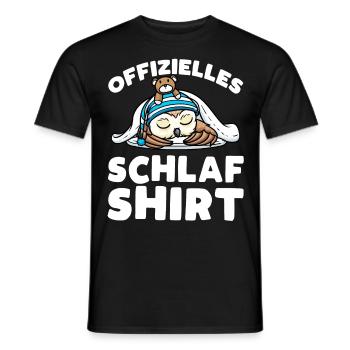 Offizielles Schlaf Shirt Schlummernde Eule Mit - Männer T-Shirt - Schwarz - Vorne - AI Model Male 178 light (178cm)