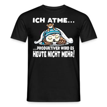 Schlummernde Eule Mit Kuscheltier Schlaf - Männer T-Shirt - Schwarz - Vorne - AI Model Male 178 light (178cm)