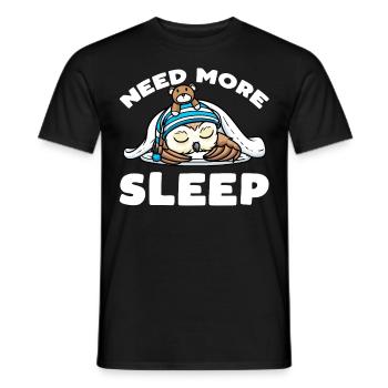 Brauche Mehr Schlaf Napping Eule Mit Plüschtier - Männer T-Shirt - Schwarz - Vorne - AI Model Male 178 light (178cm)