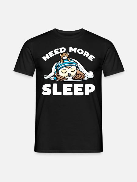 Brauche Mehr Schlaf Napping Eule Mit Plüschtier - Männer T-Shirt - Schwarz