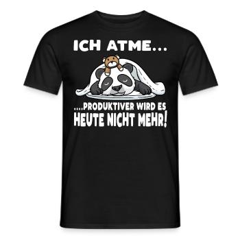 Schlafender Panda Mit Plüschtier Schlaf - Männer T-Shirt - Schwarz - Vorne - AI Model Male 178 light (178cm)