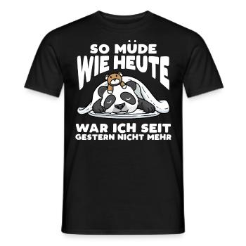 Schlafender Panda Mit Plüschtier Schlaf - Männer T-Shirt - Schwarz - Vorne - AI Model Male 178 light (178cm)