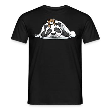 Funny sleeping panda with sleeping - Men's T-Shirt - black - Front - AI Model Male 178 light (178cm)