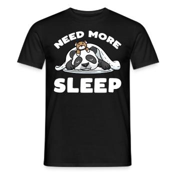 Need more sleep Panda Sleeping with Plush Toy - Men's T-Shirt - black - Front - AI Model Male 178 light (178cm)