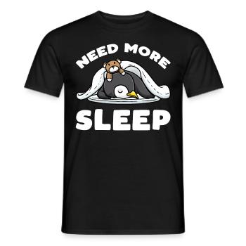 Besoin de plus de sommeil Jouet en peluche Pingouin endormi - T-shirt homme - noir - Devant - AI Model Male 178 light (178cm)