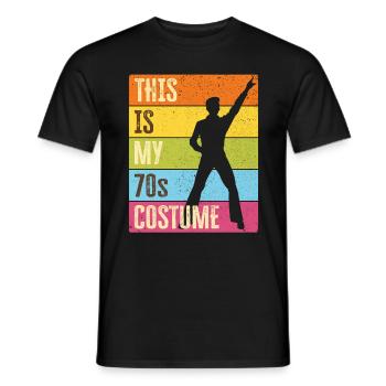 70s Seventies 1970s Party Disco Costume - T-shirt homme - noir - Devant - AI Model Male 178 light (178cm)