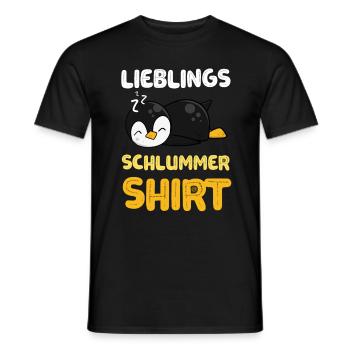 Schlafshirt mit Pinguin Lieblings Schlummershirt - Männer T-Shirt - Schwarz - Vorne - AI Model Male 178 light (178cm)