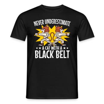 Martial Arts Black Belt Karate Taekwondo - Men's T-Shirt - black - Front - AI Model Male 178 light (178cm)