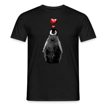Pinguin mit Herz Ozean Meer Naturschutz Herz - Männer T-Shirt - Schwarz - Vorne - AI Model Male 178 light (178cm)