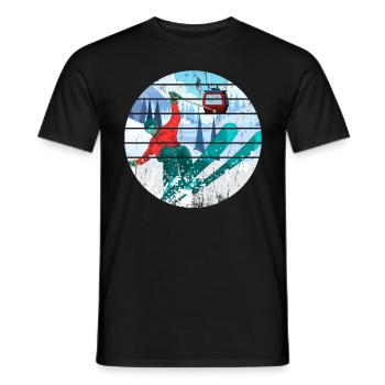 Domaine skiable ski skieurs d’hiver - T-shirt homme - noir - Devant - AI Model Male 178 light (178cm)